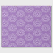 Paarse hand getrokken bladmonogram kunsthirkels cadeaupapier (Vlak)