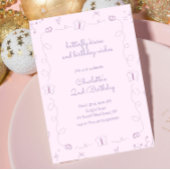 Paarse Hand Getrokken Vlinder Verjaardag grillig Kaart