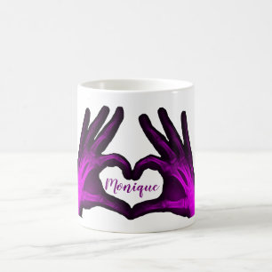Paarse hand Xray Heart Koffiemok
