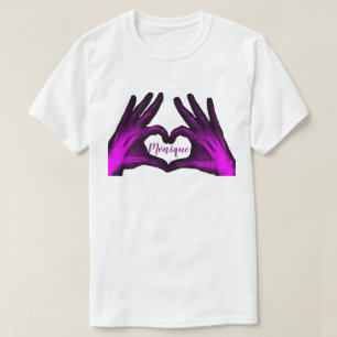 Paarse hand Xray Heart T-shirt