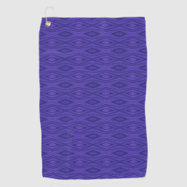 Paarse handdoek met een geometrisch diamantpatroon