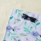 Paarse handdoek met Waterverf van Floral (In situ)