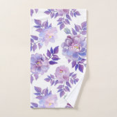 Paarse handdoekset voor Floral Waterverf Bad Handdoek (Handdoek)