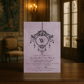 Paarse  handelier Wedding Invite Kaart