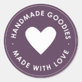 Paarse Handgemaakte Goodies Sticker (Voorkant)
