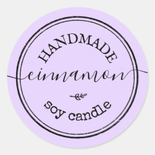 Paarse handgemaakte Script Black Border Product La Ronde Sticker