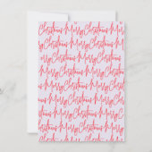 Paarse handgeschreven kerstfeestuitnodiging kaart (Achterkant)