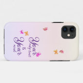 Paarse handgeschreven script iPhone case (Achterkant (horizontaal))