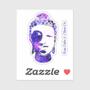 Paarse handgetekende motiverende boeddha sticker