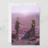 Paarse handgetekende springbladbotanische krans kaart (Achterkant)