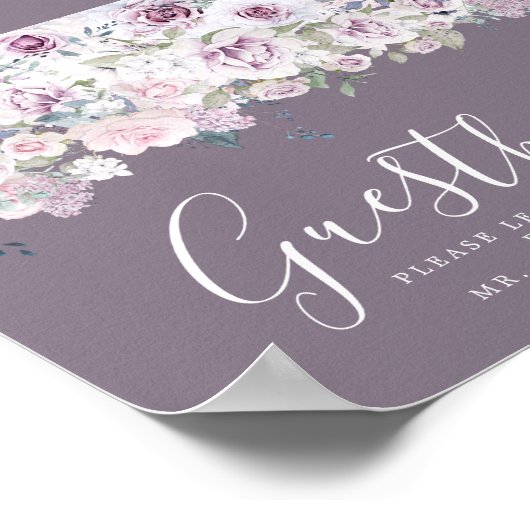 Paarse handleiding voor Floral Weddenschap Poster (Hoek)