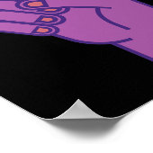 Paarse handse vredesnaam voor liefde poster (Hoek)