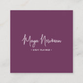 PAARSE HANDTEKENING Moderne CHIC Minimale QR-code Vierkante Visitekaartje (Voorkant)