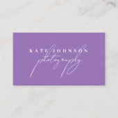 Paarse handtekeningen QR-code Sociale media Visitekaartje (Voorkant)