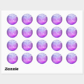 Paarse Hangende Fairy Twinkle Lights Bruiloft Ronde Sticker (Vel)