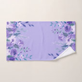 Paarse Hanging Floral en Stems Hand Towel Handdoek (Handdoek)