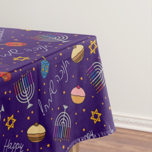 Paarse Hanukkah Tafelkleed (Voorbeeld)