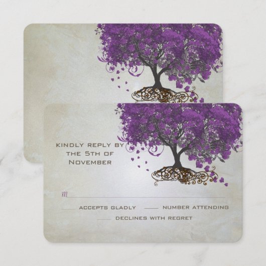 Paarse hapelboom RSVP (Voorkant / Achterkant)
