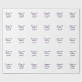 Paarse Happy 21st Verjaardag Naam Datum Sleutelhan Cadeaupapier (Vlak)