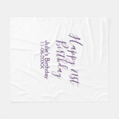 Paarse Happy 21st Verjaardag Naam Datum Sleutelhan Fleece Deken (Voorkant (Horizontaal))