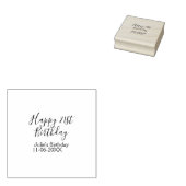 Paarse Happy 21st Verjaardag Naam Datum Sleutelhan Rubberstempel (Gestempeld)