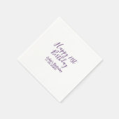 Paarse Happy 21st Verjaardag Naam Datum Sleutelhan Servet (Hoek)