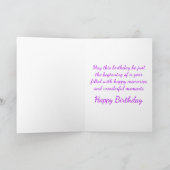 Paarse Happy Birthday Chow Chow Brown Puppy Dog Kaart (Binnen)