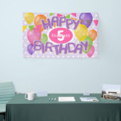 paarse Happy Birthday Cutout koekjes ballonnen Spandoek (Beurs)