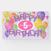 paarse Happy Birthday Cutout koekjes ballonnen Spandoek (Horizontaal)