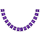 Paarse Happy Birthday Rainbow Party Vlaggetjes (Alle)