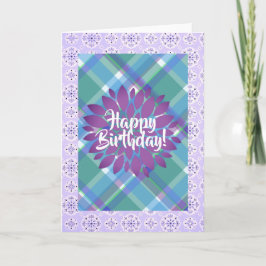 Paarse Happy Birthday Wenskaarten Kaart