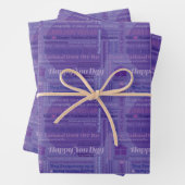Paarse Happy Days-inpakpapier Inpakpapier Vel (In situ)