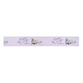 Paarse Happy Easter Bunny Konijn en Eieren Naam Grosgrain Lint (Voorkant)