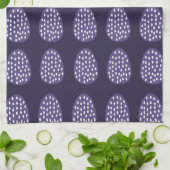 Paarse Happy Easter Eggs Patroon Theedoek (Gevouwen)