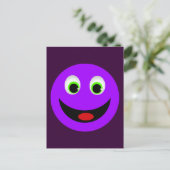 PAARSE HAPPY FACE BRIEFKAART (Staand voorkant)