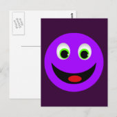 PAARSE HAPPY FACE BRIEFKAART (Voorkant / Achterkant)