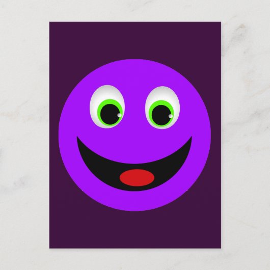 PAARSE HAPPY FACE BRIEFKAART (Voorkant)
