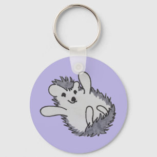 Paarse Happy Hedegel Sleutelhanger