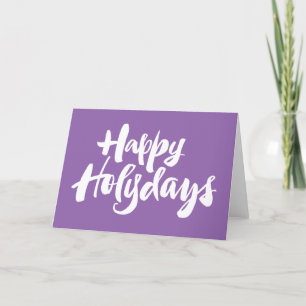 Paarse Happy Holydays Feestdagen Christelijk Kerst Kaart