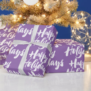 Paarse Happy Holydays Feestdagen Heilige Dagen Ker Cadeaupapier