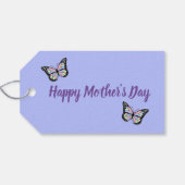 Paarse Happy Moederdag-script met vlinders Cadeaulabel (Achterkant Horizontaal)