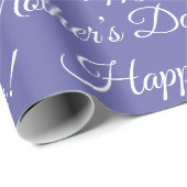 Paarse Happy Moeders Day Script Holiday Wrapping Cadeaupapier (Rol Hoek)