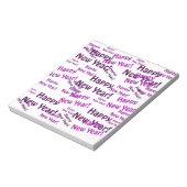 paarse happy new year text notitieblok (Linkerzijde)