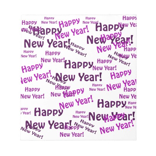 paarse happy new year text notitieblok (Voorkant)