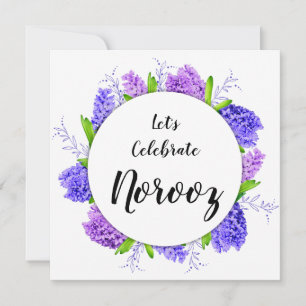 Paarse Happy Norooz nieuwjaar Hyacinth Wreath Kaart