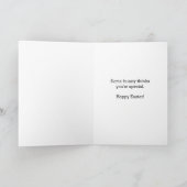 Paarse Happy Paast Bunny Kaart (Binnen)