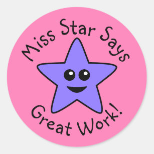 Paarse Happy Star geweldige Stickers
