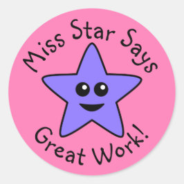 Paarse Happy Star geweldige Stickers