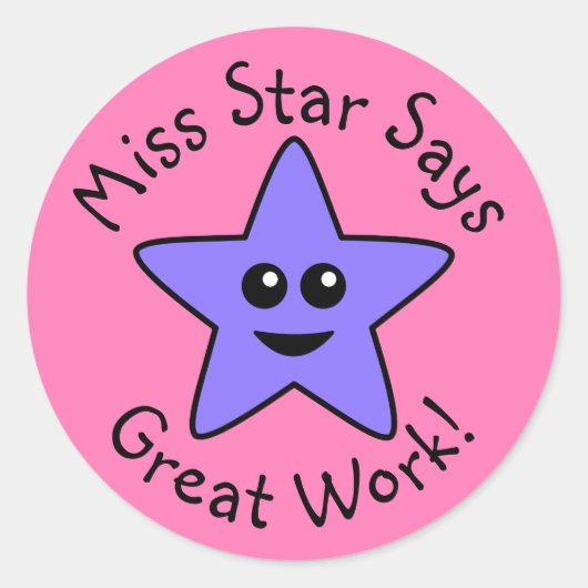 Paarse Happy Star geweldige Stickers (Voorkant)