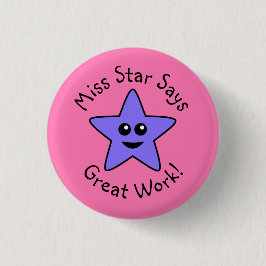 Paarse Happy Star Great Work Button